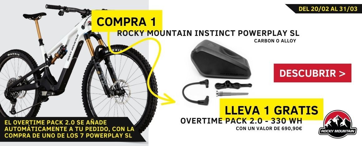 1 compra de Rocky Mountain Instinct Powerplay SL, lleva 1 Overtime pack 2.0 gratis